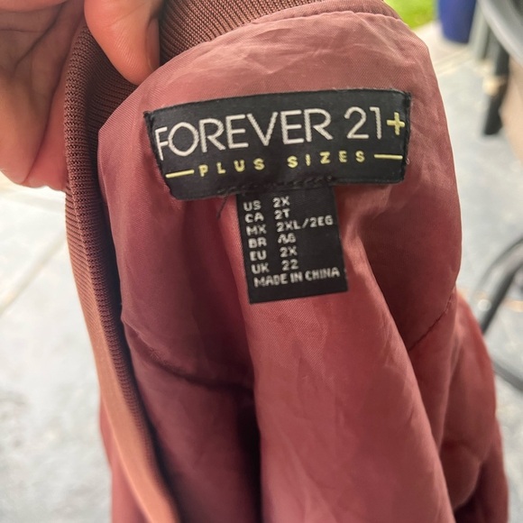 Women's Cinnamon Colored Bomber Jacket buy forever 21 size US 2X - Picture 5 of 5